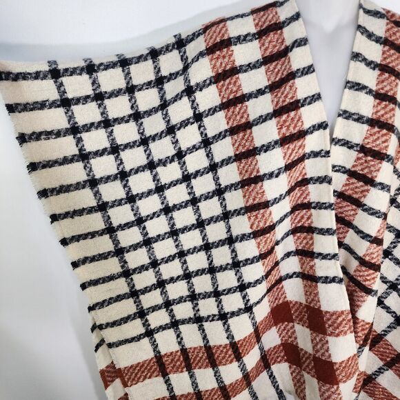 Lincoln Outfitters Women Poncho One Size Shawl Cape Plaid Scarf Finge Multicolor - Picture 5 of 13